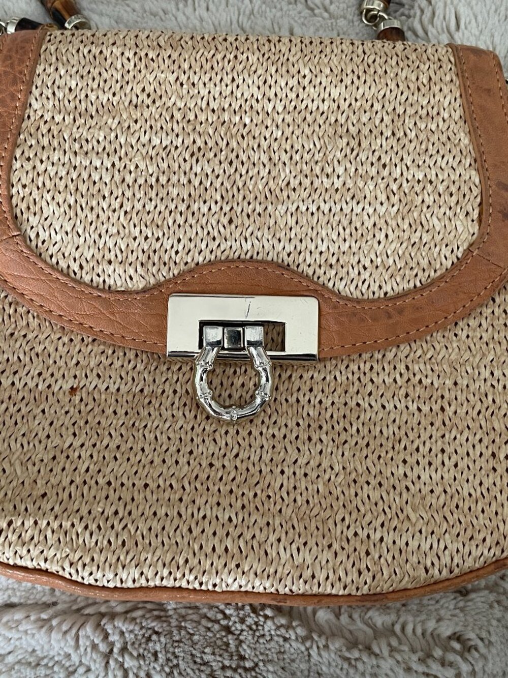 Elaine Turner leather woven crossbody purse - Picture 2 of 12